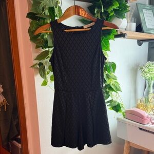 Everleigh Black XS Romper Dress - Geometric Pattern, Silky Drape, 2010’s